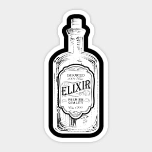 Old fashioned bottle of Elixir Sticker